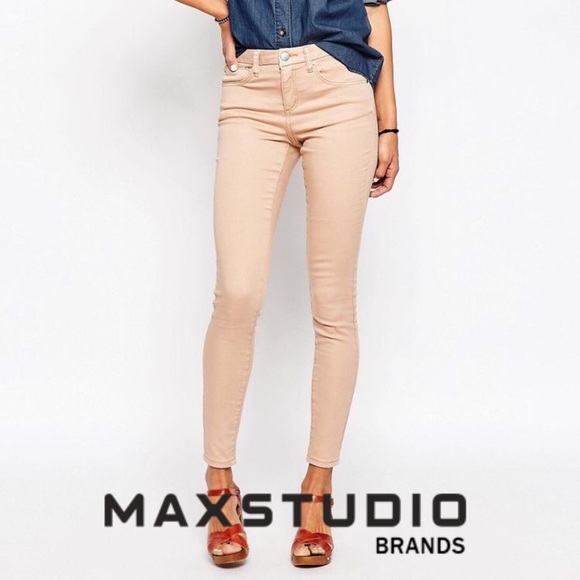 Max Jeans Denim - MaxStudio Peach Skinny Ankle Jeans
